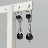 Pendientes plata de ley y azabache